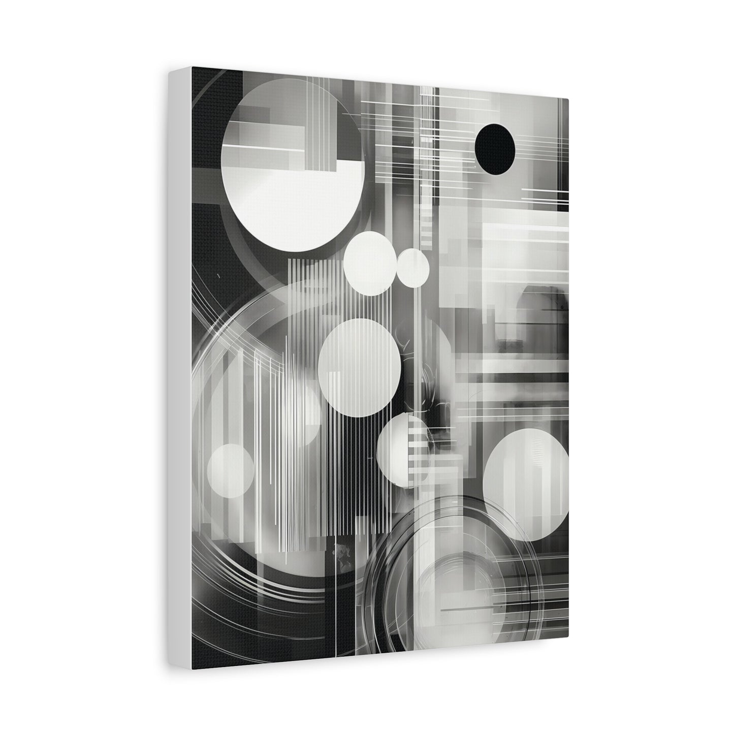 Modern Abstract Canvas Art, Black and White Wall Decor
