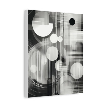 Modern Abstract Canvas Art, Black and White Wall Decor