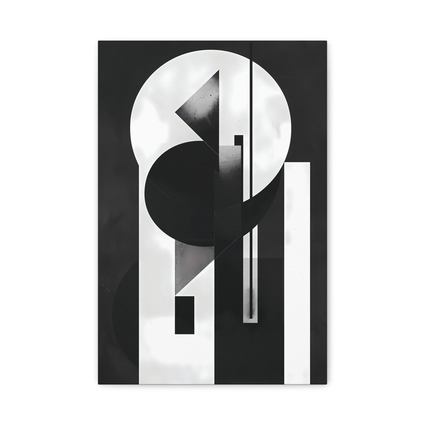 Geometric Symphony — Black & White Modern Poster