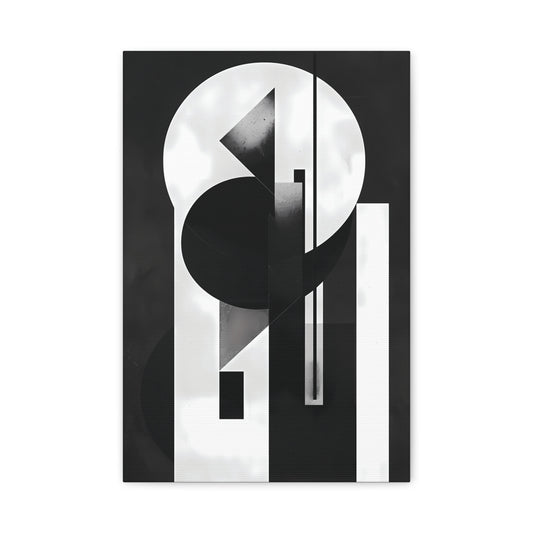 Geometric Symphony — Black & White Modern Poster