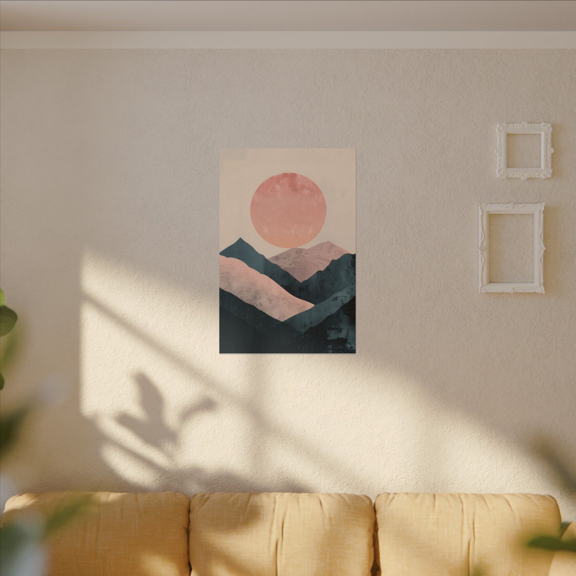 Desert Serenity Canvas Art: Dusty Rose Mountain Sunset