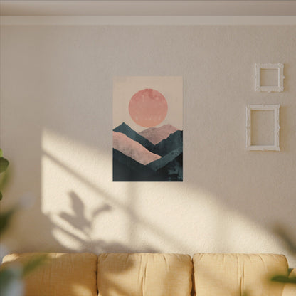 Desert Serenity Canvas Art: Dusty Rose Mountain Sunset