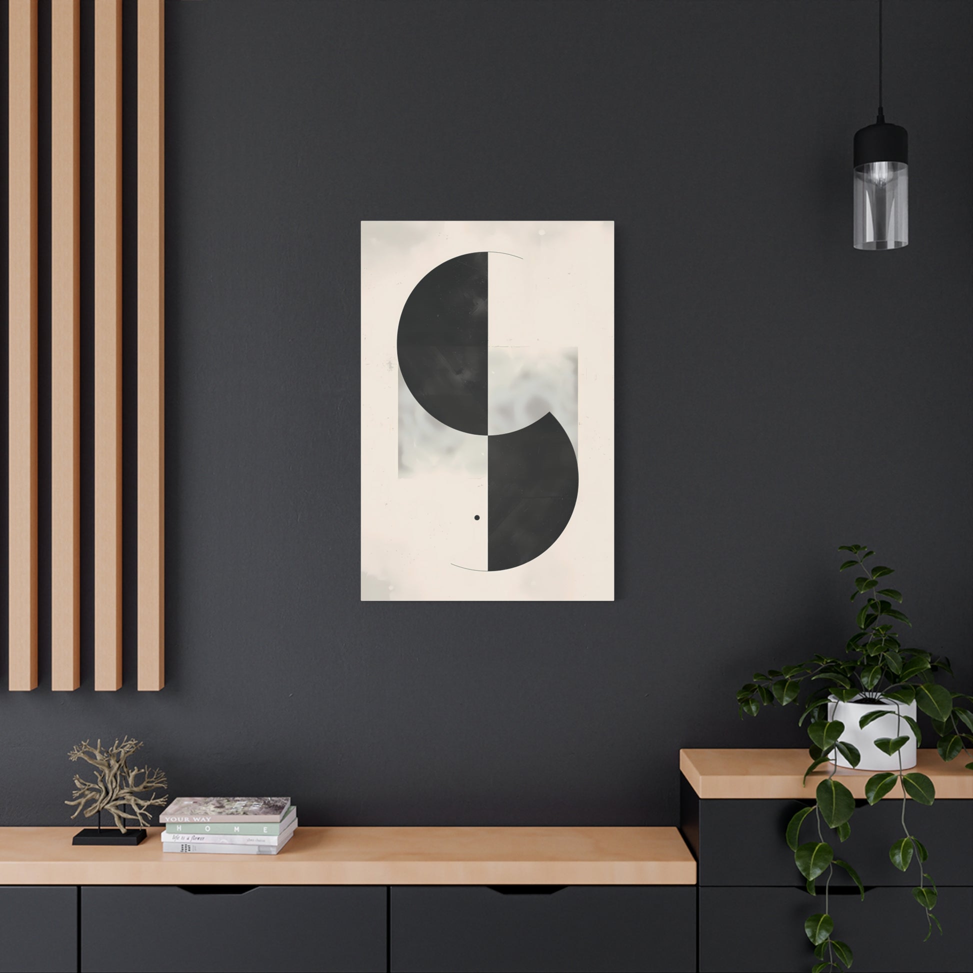 Duality — Black and White Abstract Circle Poster