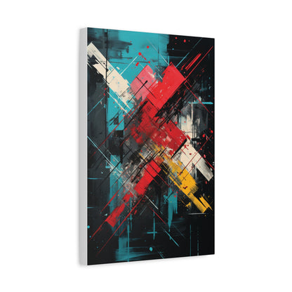 Crimson Impact — Bold Geometric Abstract Wall Art