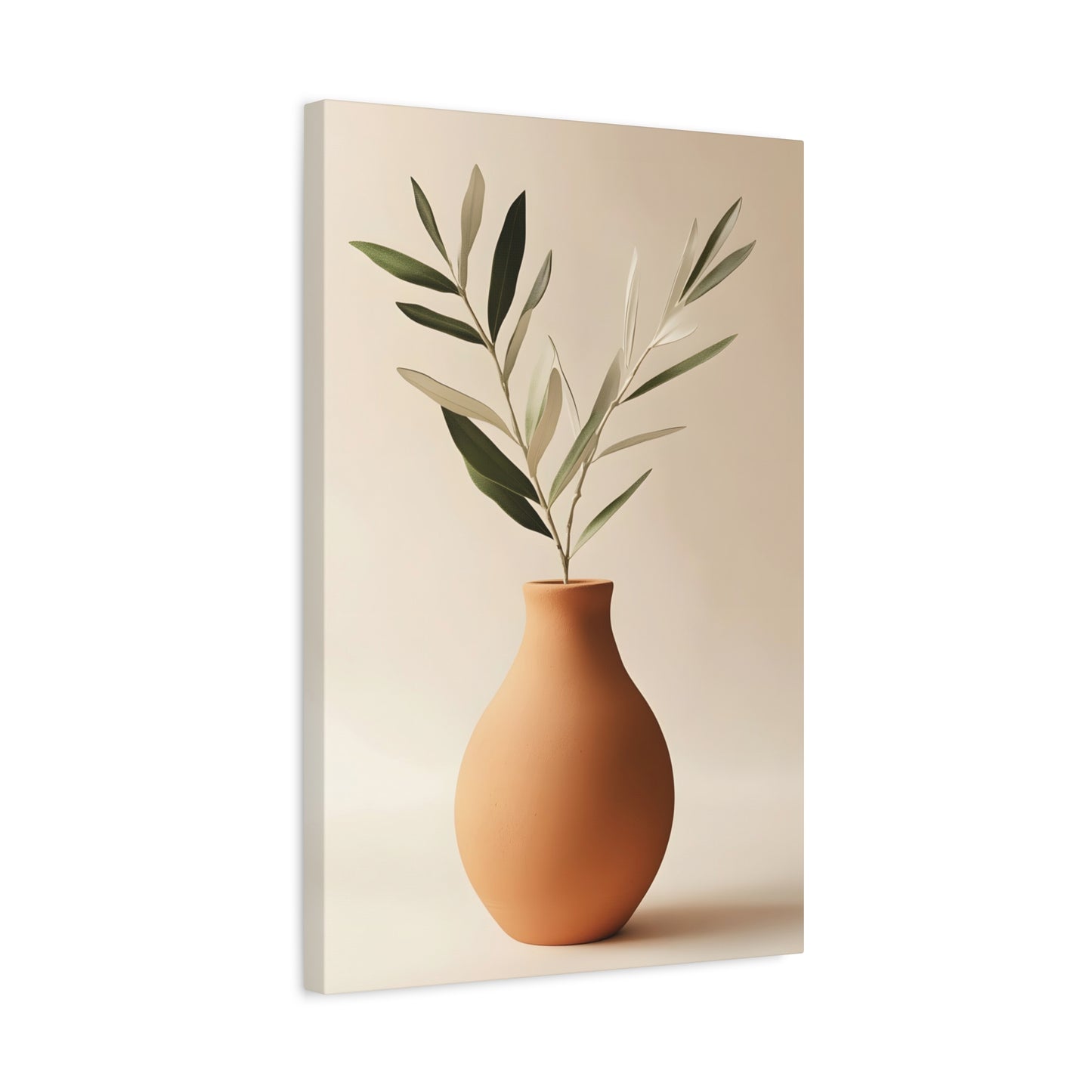 Minimal Terracotta Vase Canvas Print — Matte Stretched Wall Art