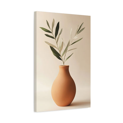 Minimal Terracotta Vase Canvas Print — Matte Stretched Wall Art