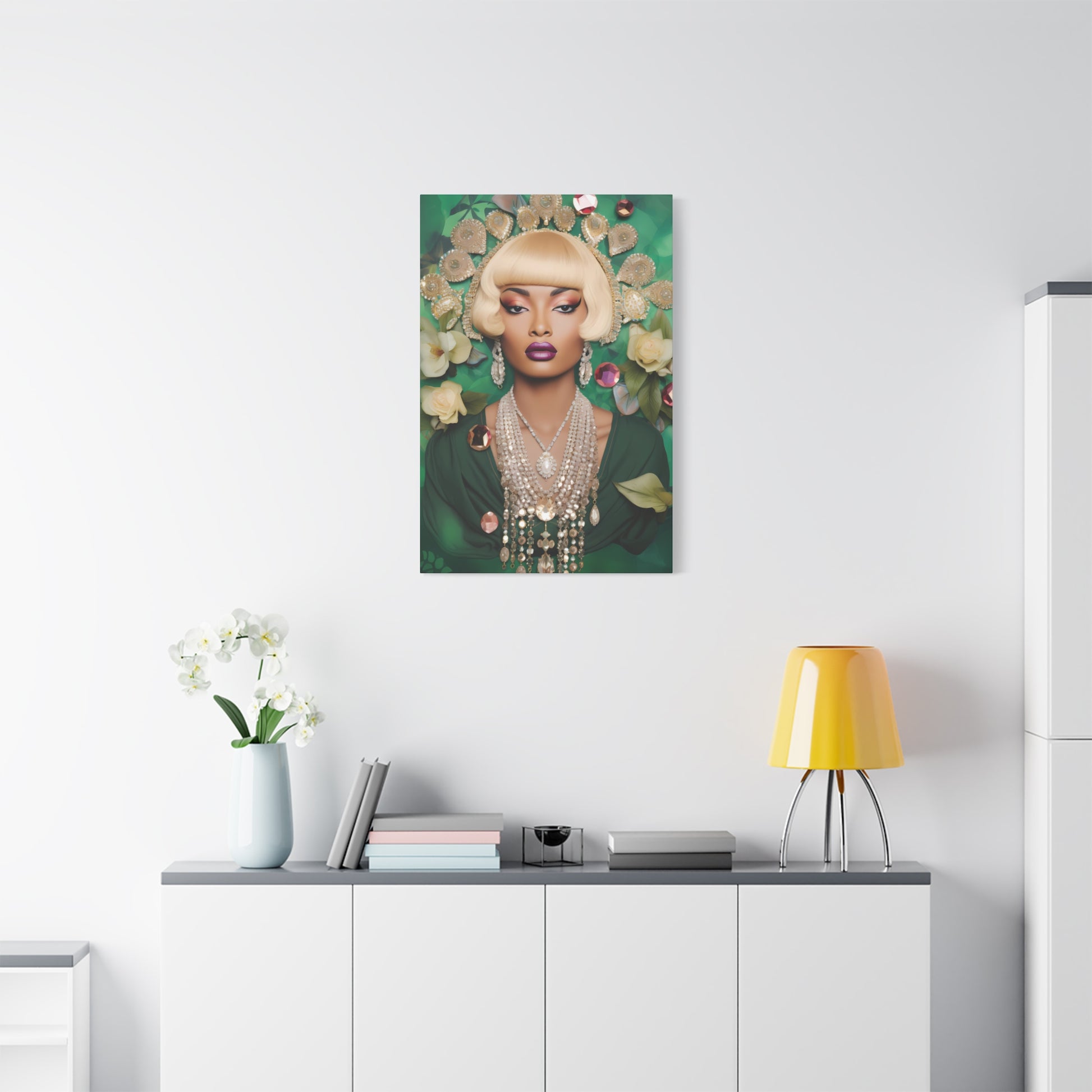 Glam Portrait Canvas – Vintage-Inspired Blonde Beauty Wall Art