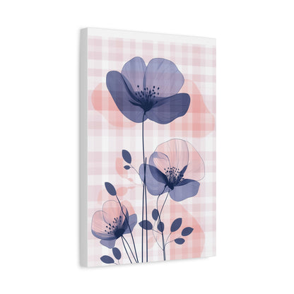 Blush & Indigo Blooms — Delicate Floral Illustration