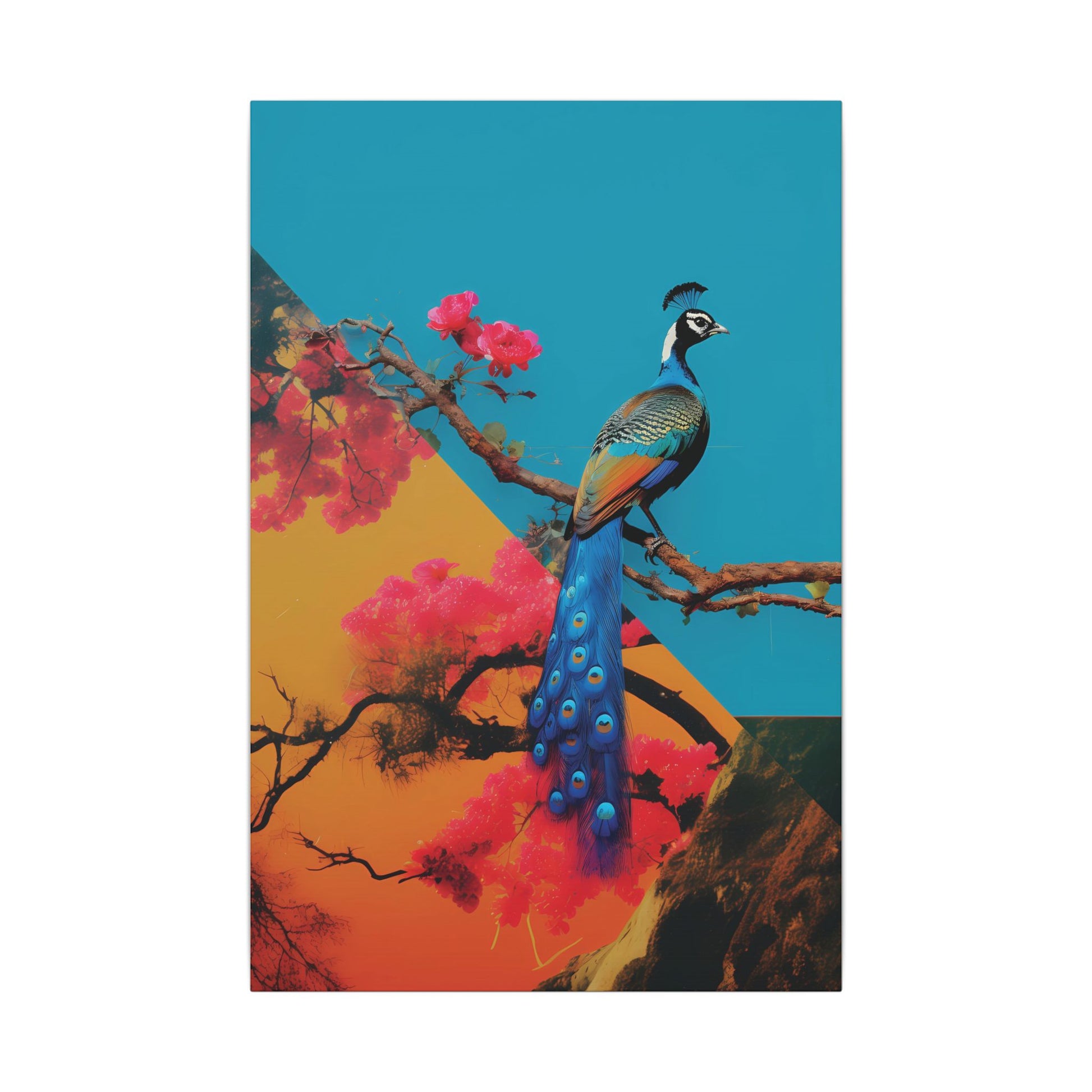 Vibrant Peacock Canvas Art Print
