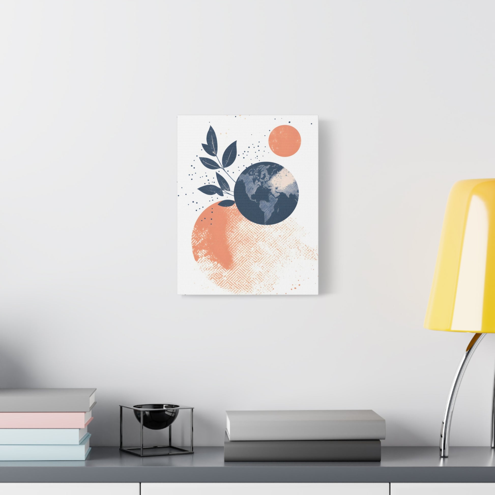 Abstract Earth Art Canvas Print — Botanical Planet Wall Decor