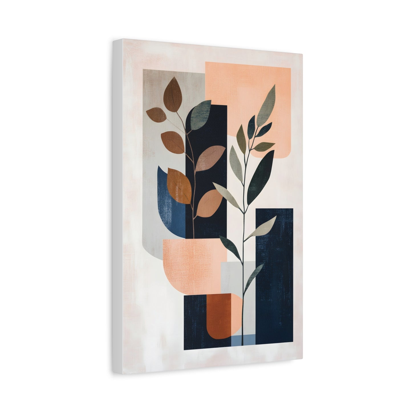 Geometric Shapes with Leaf Illustration Print
