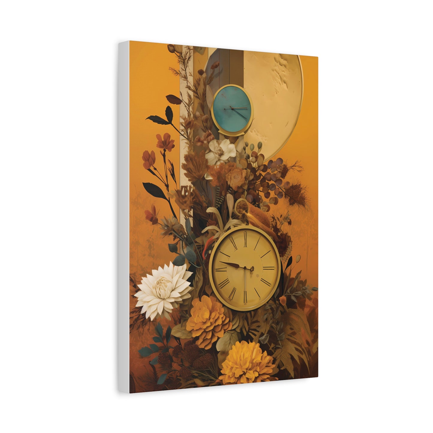 Elegant Floral Wall Clock Art, Home Decor, Boho Style