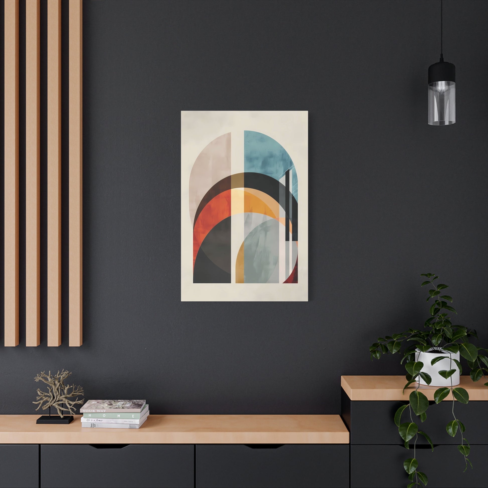 Abstract Archways Canvas Wall Art – Mid-Century Modern Stretched Print