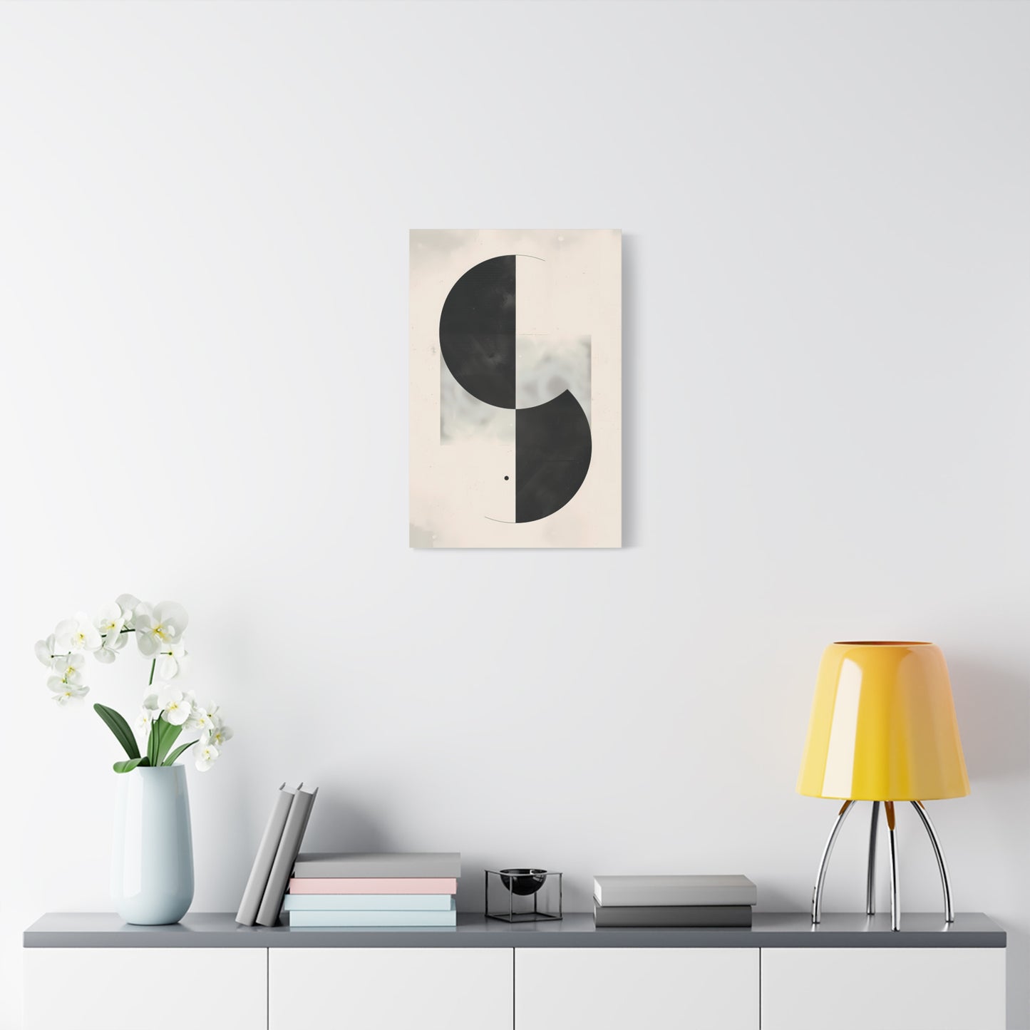 Duality — Black and White Abstract Circle Poster