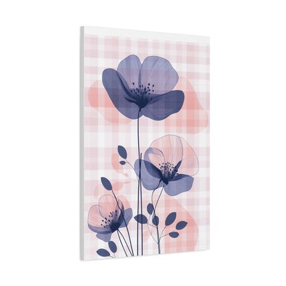 Blush & Indigo Blooms — Delicate Floral Illustration