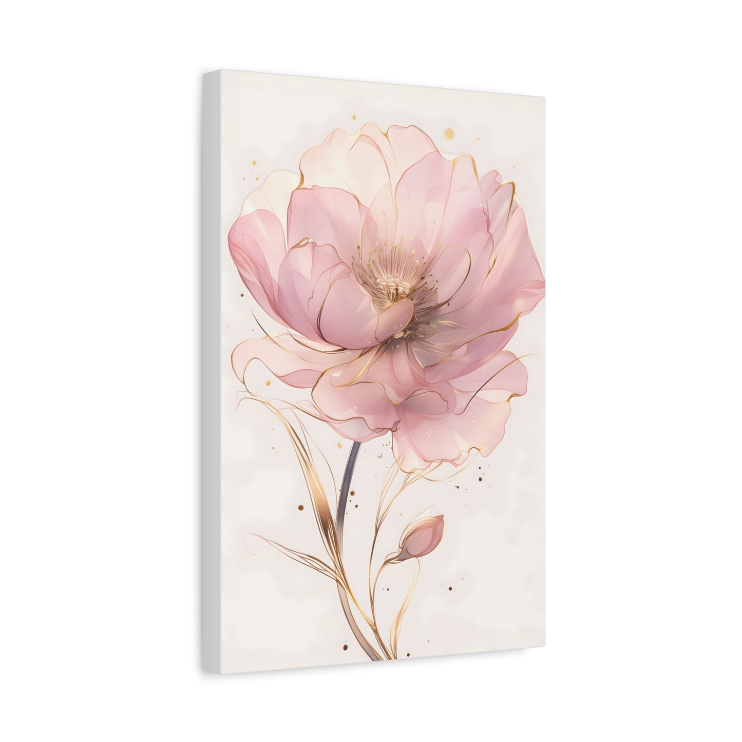 Romantic Blush Pink Floral Artwork Elegant Wall Decor for Home