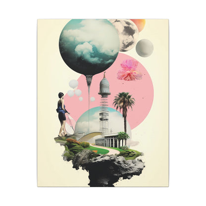 Dreamscape Explorer Canvas Art: Floating Worlds Collage