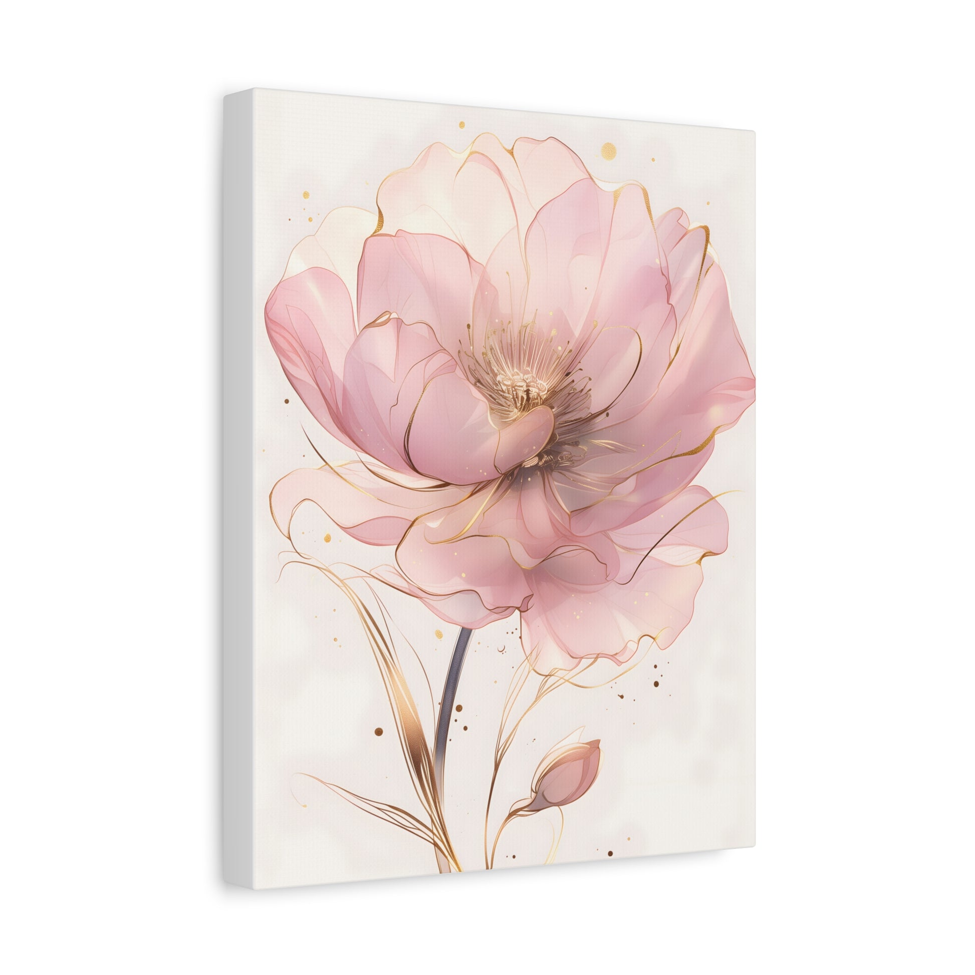 Romantic Blush Pink Floral Artwork Elegant Wall Decor for Home