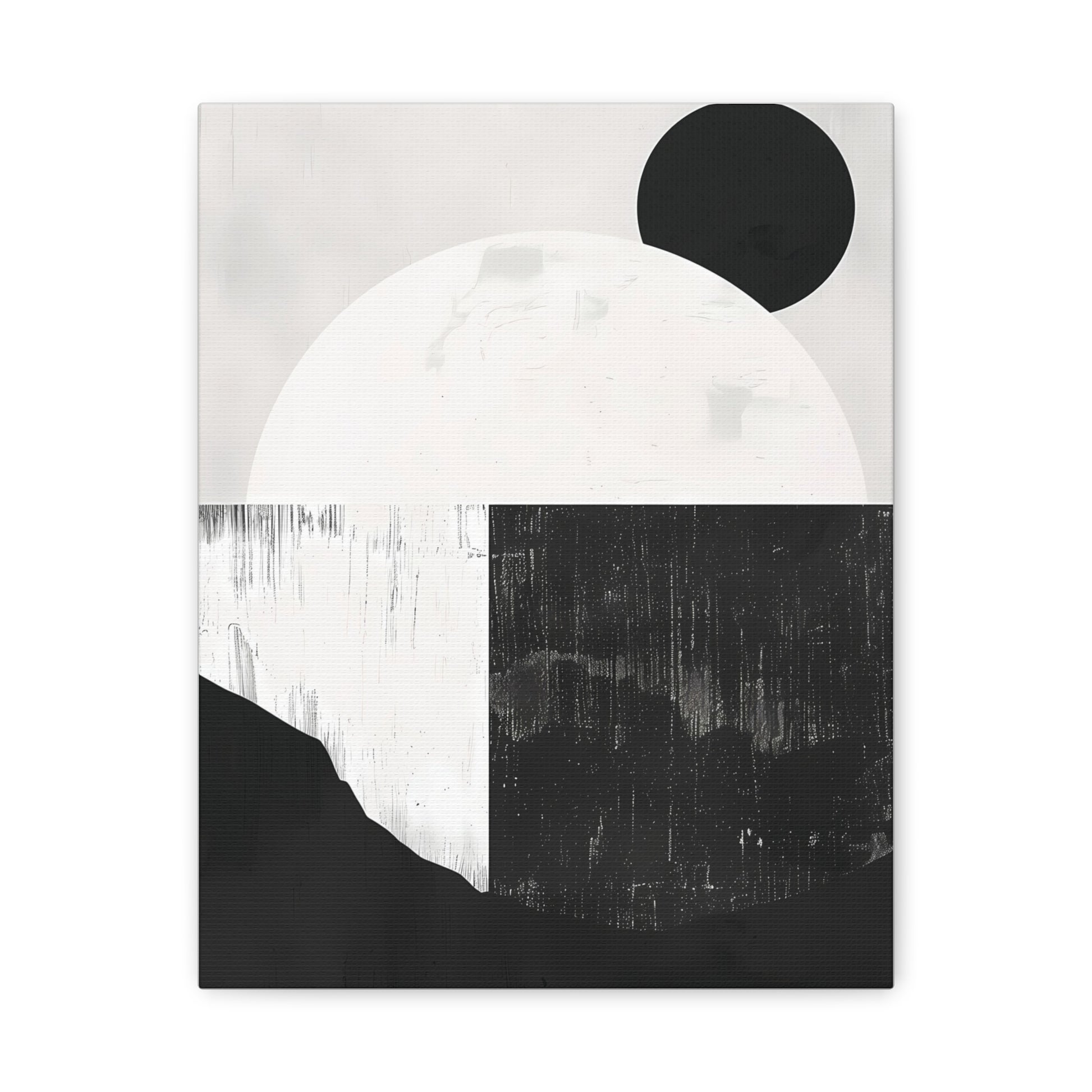 Monochrome Geometric Landscape Canvas