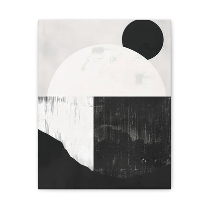 Monochrome Geometric Landscape Canvas