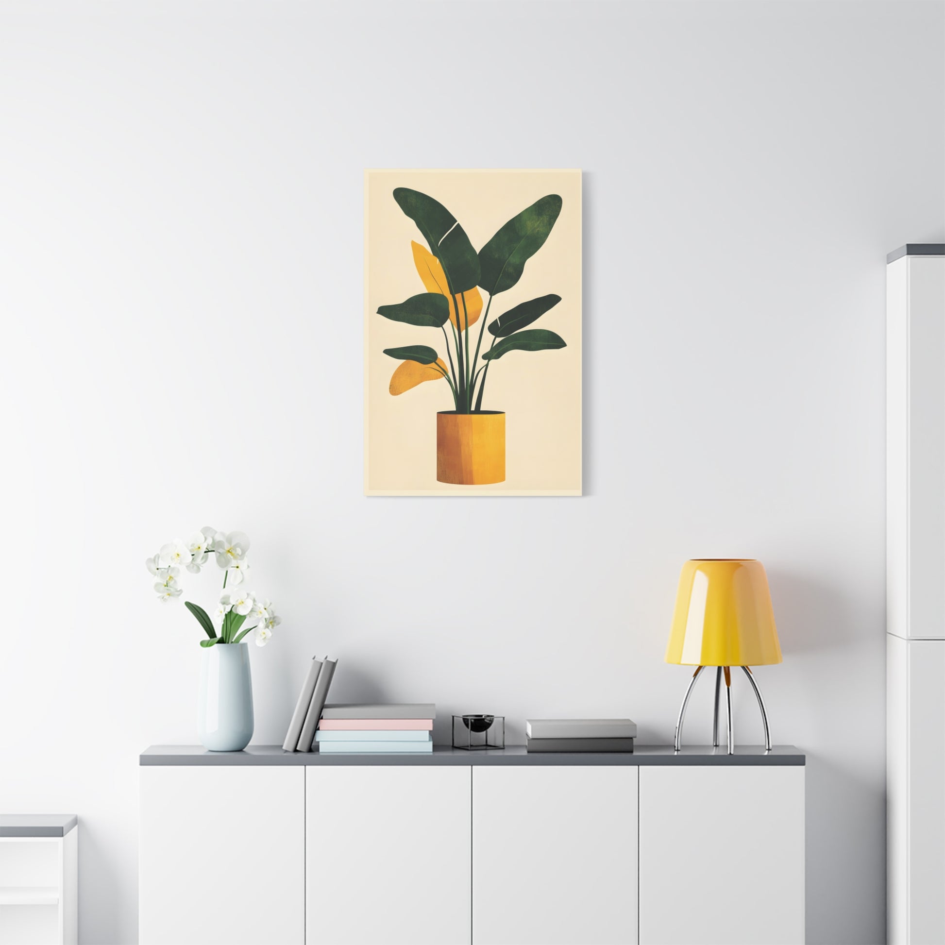 Stylish Matte Canvas Art, Modern Plant Wall Decor