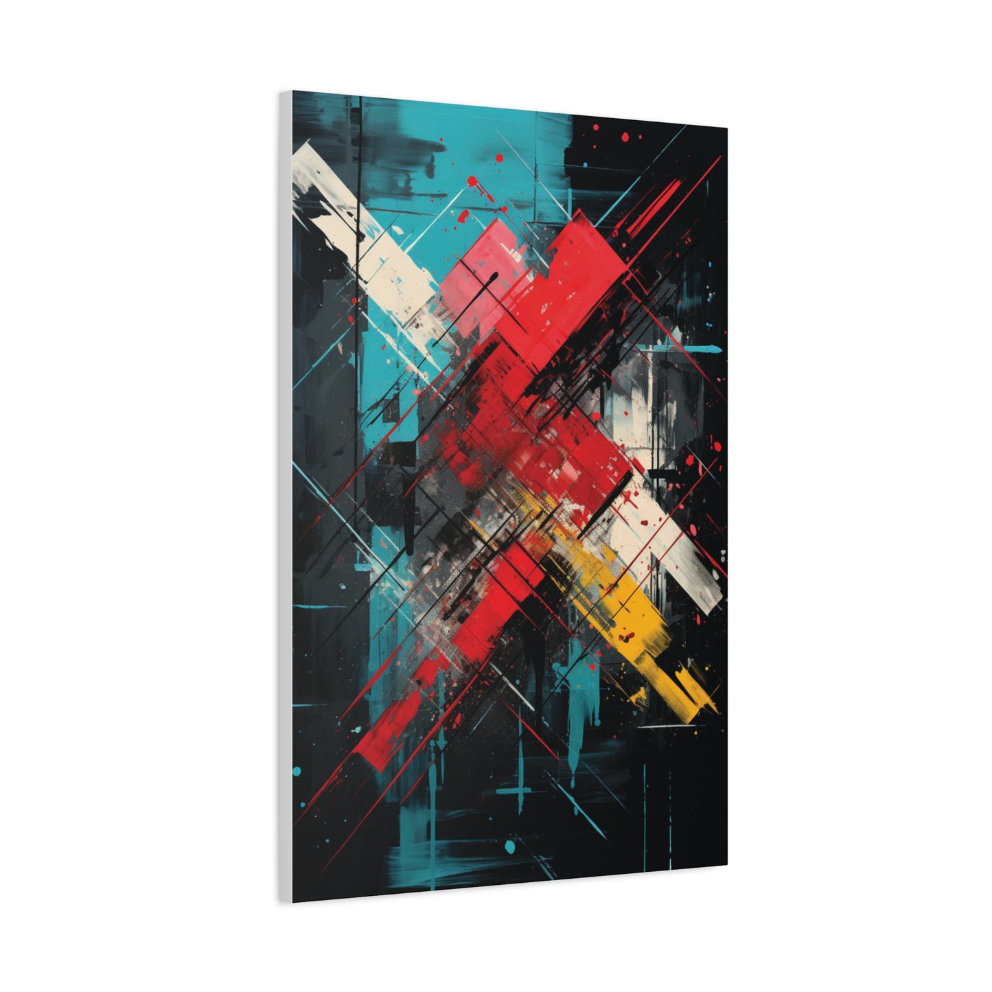 Crimson Impact — Bold Geometric Abstract Wall Art