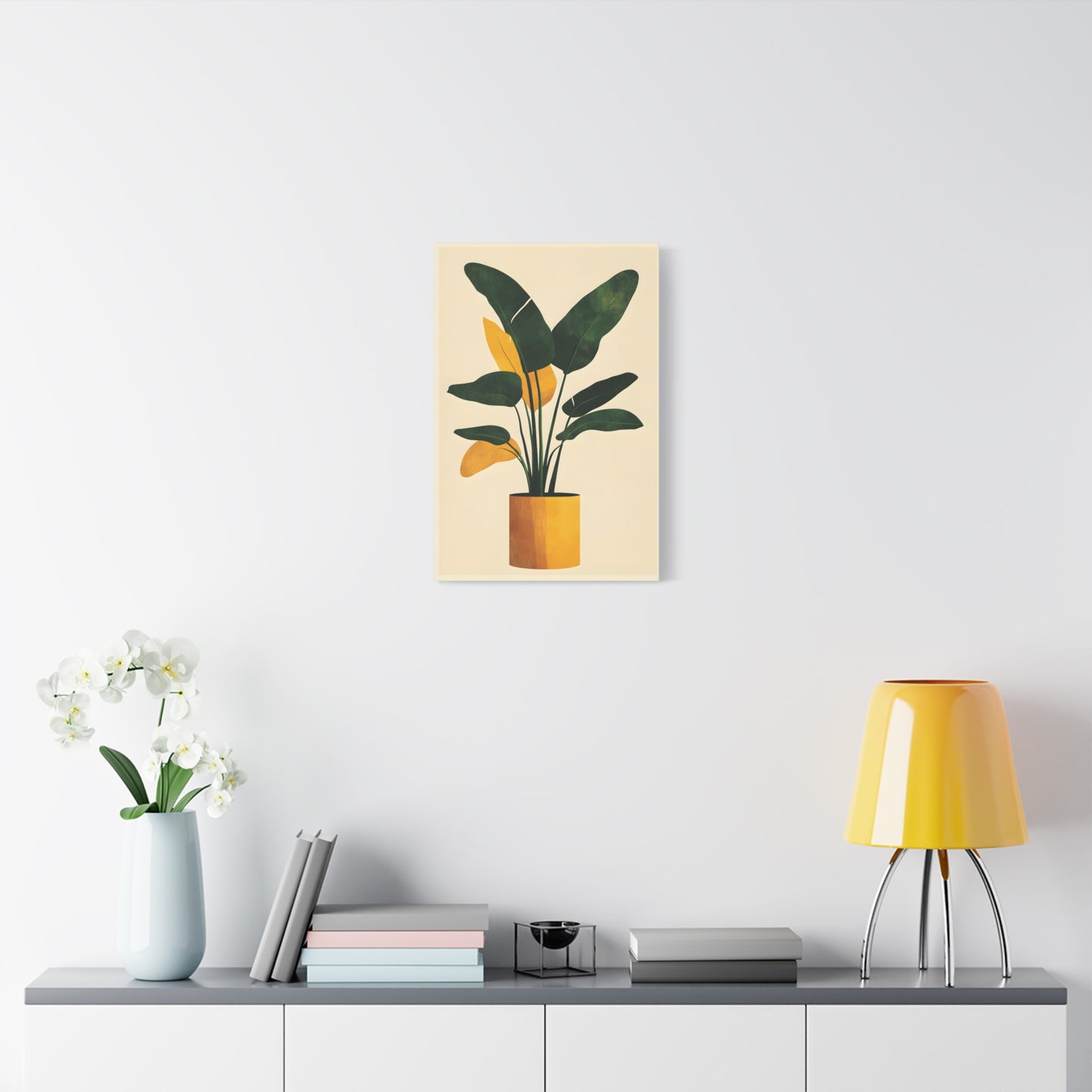 Stylish Matte Canvas Art, Modern Plant Wall Decor