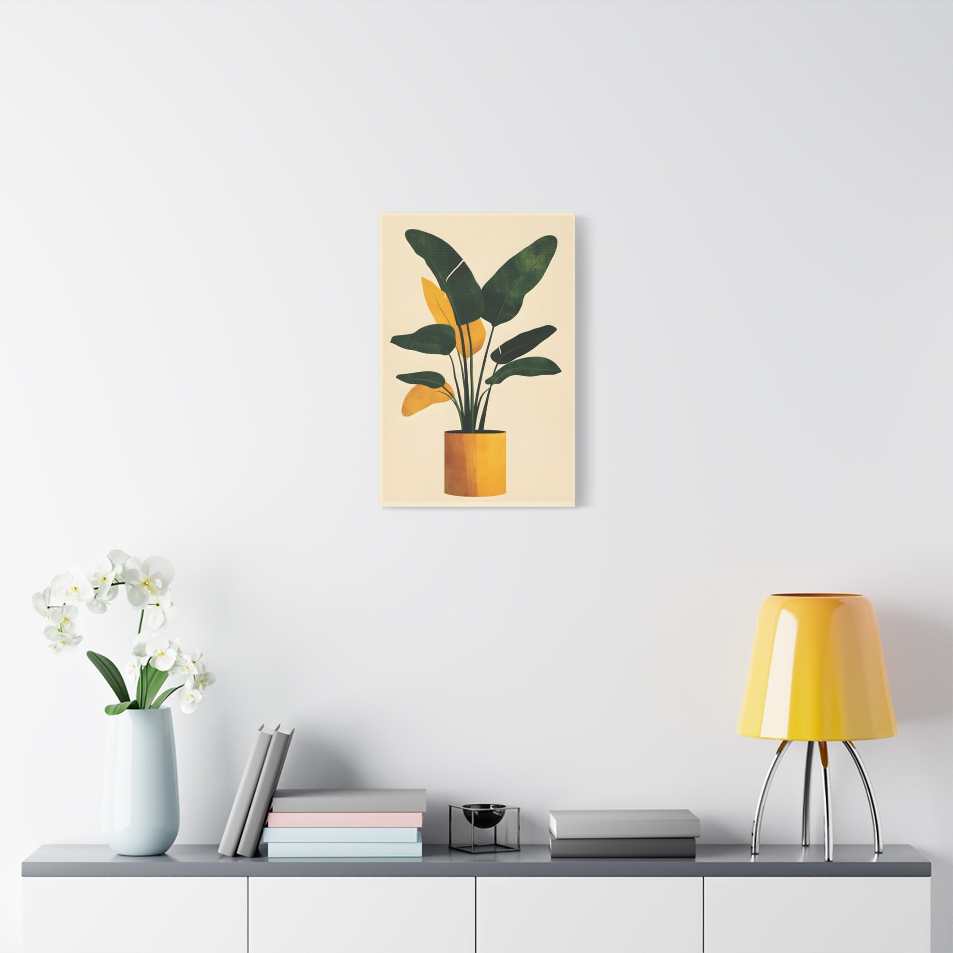 Stylish Matte Canvas Art, Modern Plant Wall Decor