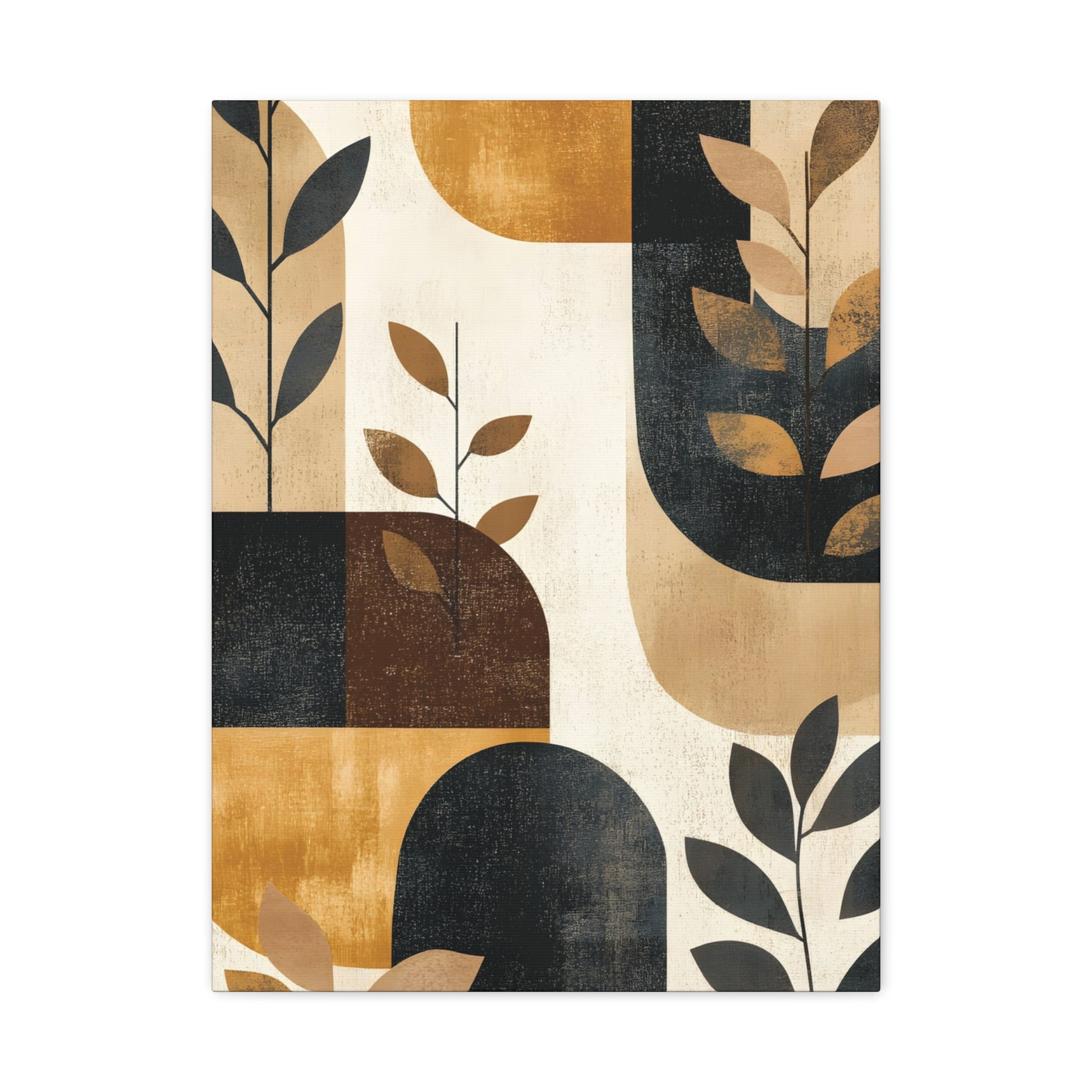 Abstract Earthtone Botanical Canvas