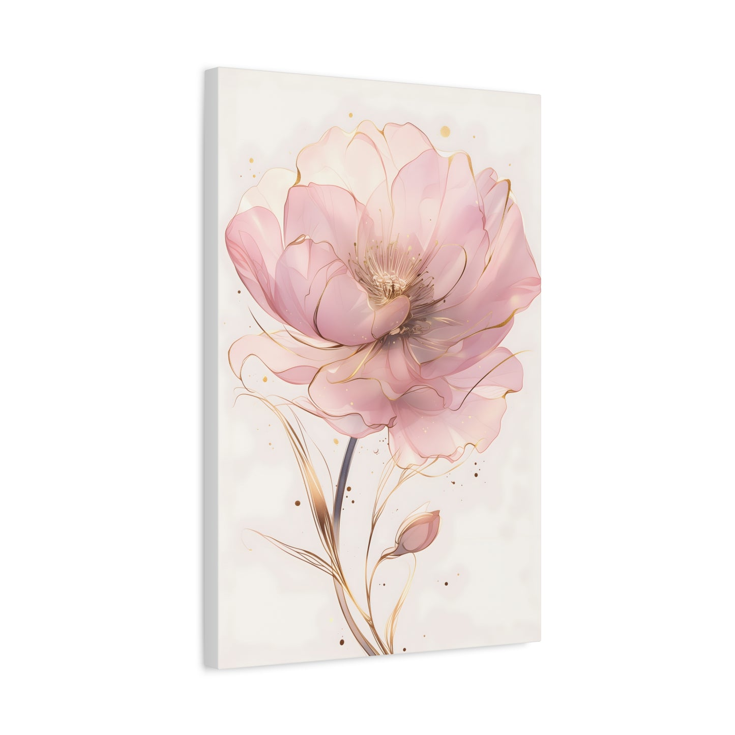 Romantic Blush Pink Floral Artwork Elegant Wall Decor for Home