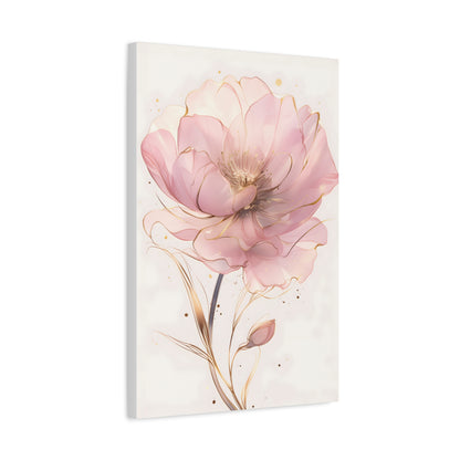 Romantic Blush Pink Floral Artwork Elegant Wall Decor for Home