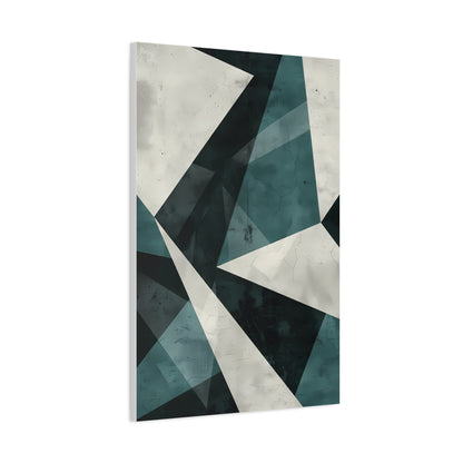 Fractured Teal — Abstract Geometric Art Print