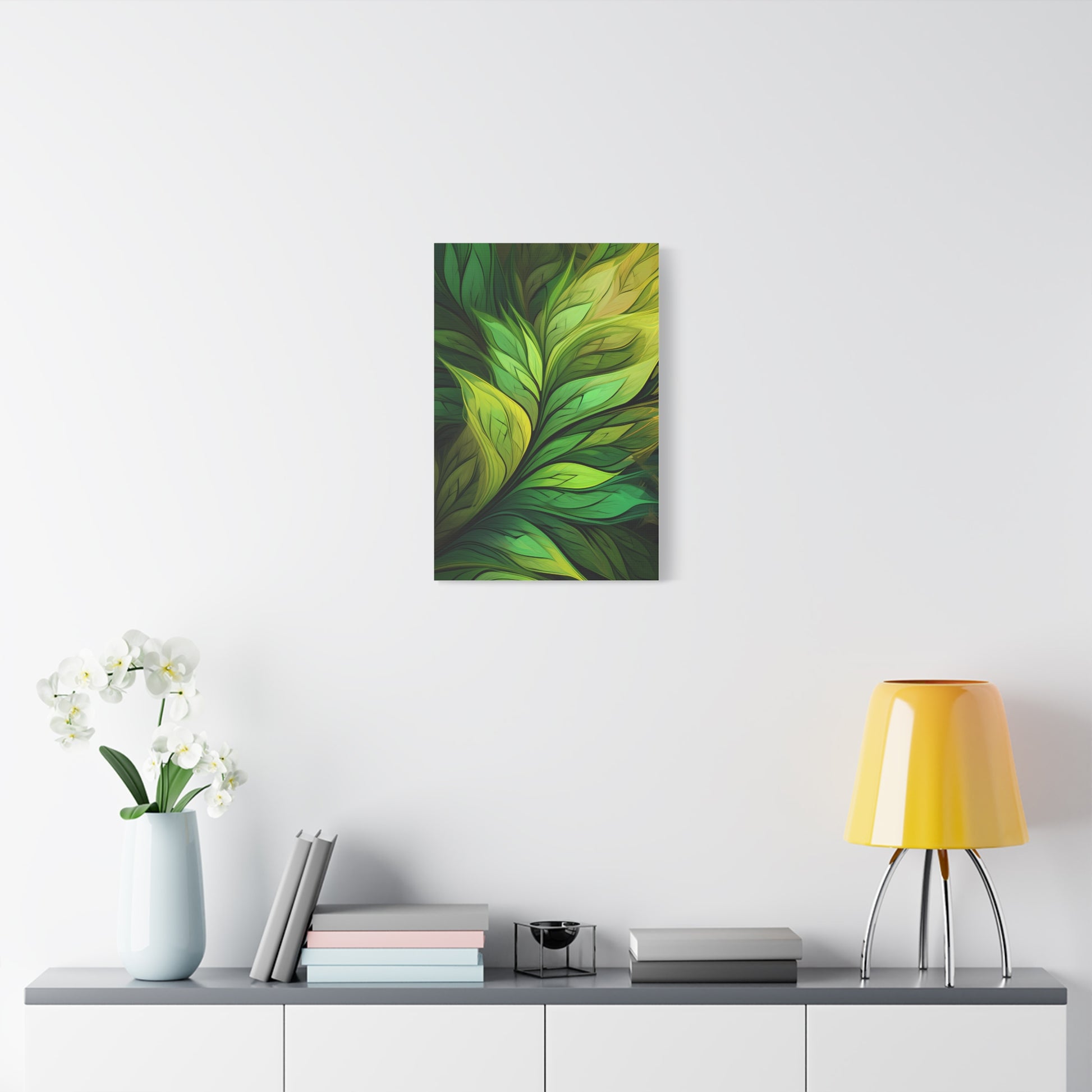 Leafy Green Matte Canvas Art Print, Nature Wall Decor