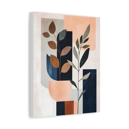 Geometric Shapes with Leaf Illustration Print
