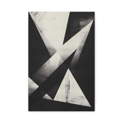 Fractured Silence — Monochrome Geometric Abstract