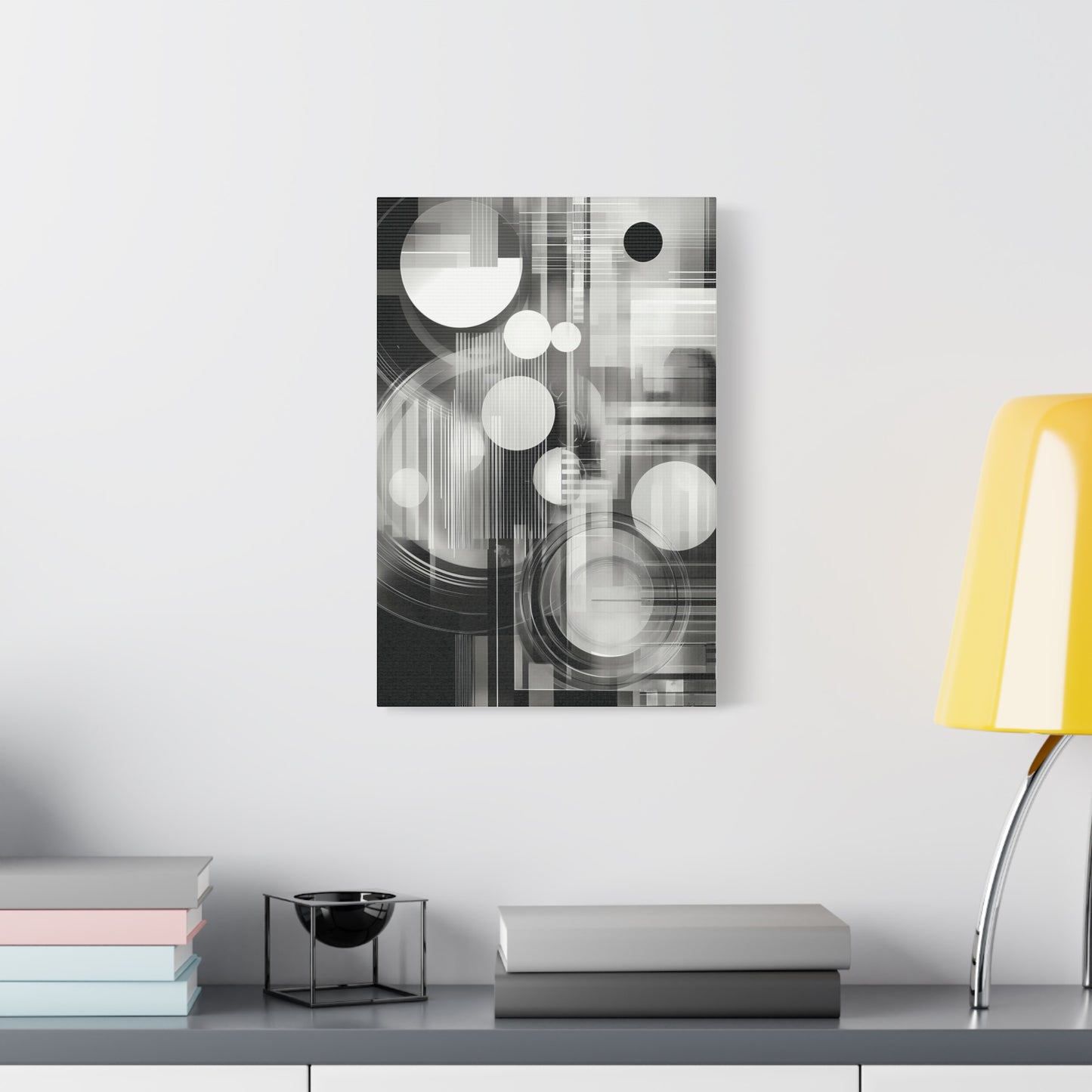 Modern Abstract Canvas Art, Black and White Wall Decor