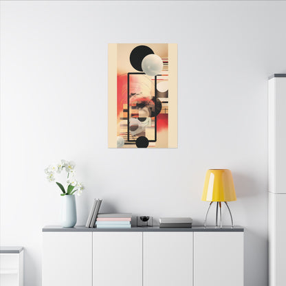 Neo-Deco Abstract Canvas Art: Retro-Futuristic Collage