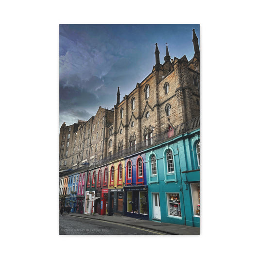 Victoria Street Canvas Print – Edinburgh Cityscape Wall Art by Photographer Fergus King