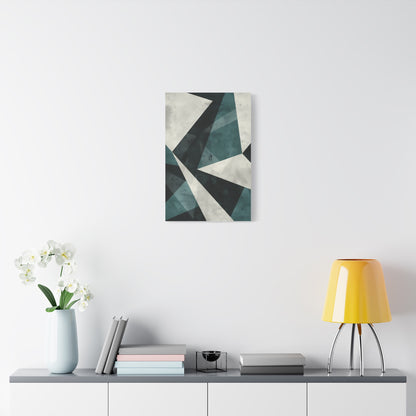 Fractured Teal — Abstract Geometric Art Print