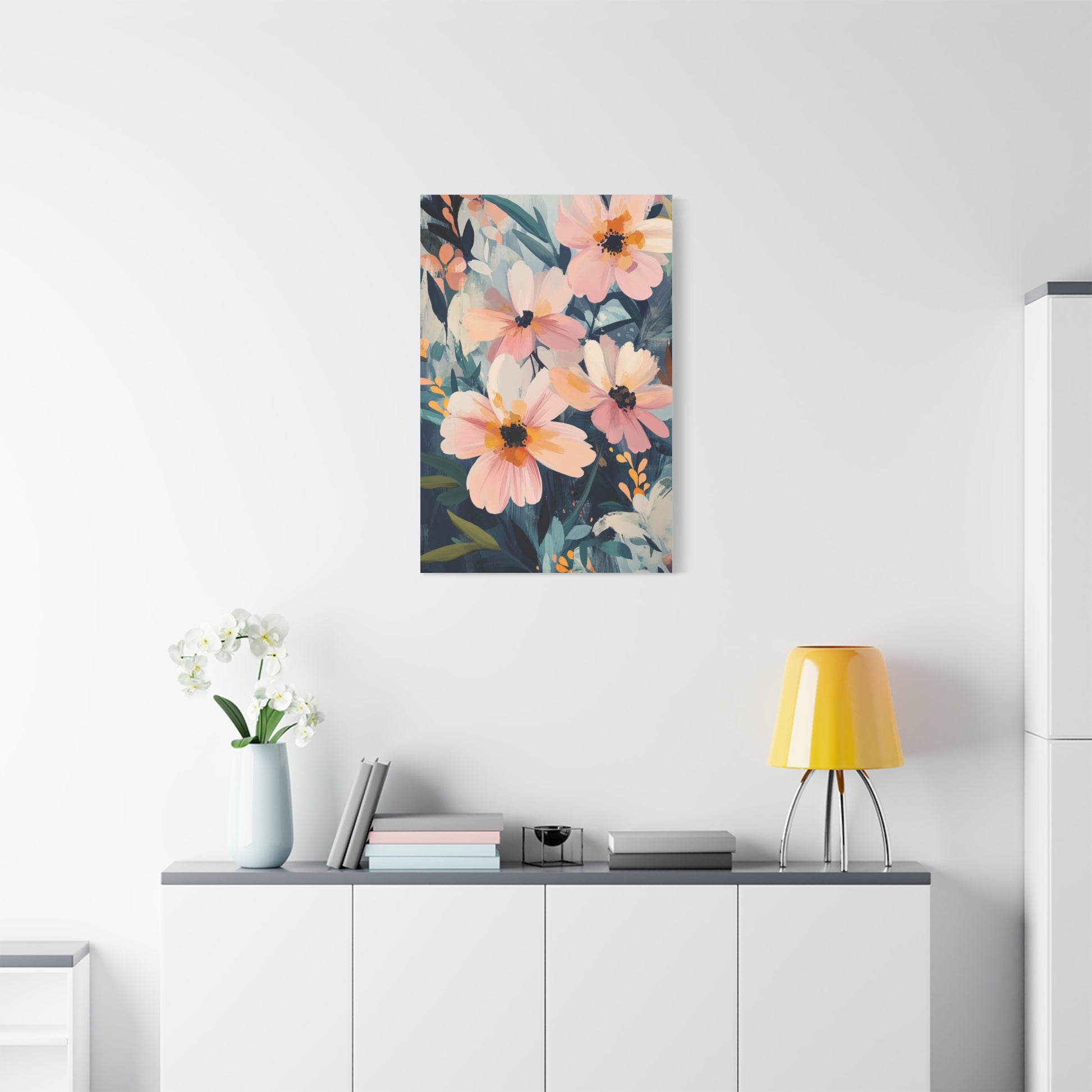 Floral Canvas Art Print, Matte Stretched Wall Decor