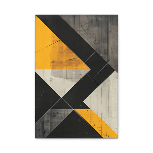 Golden Angles — Modern Yellow Geometric Abstract Wall Art
