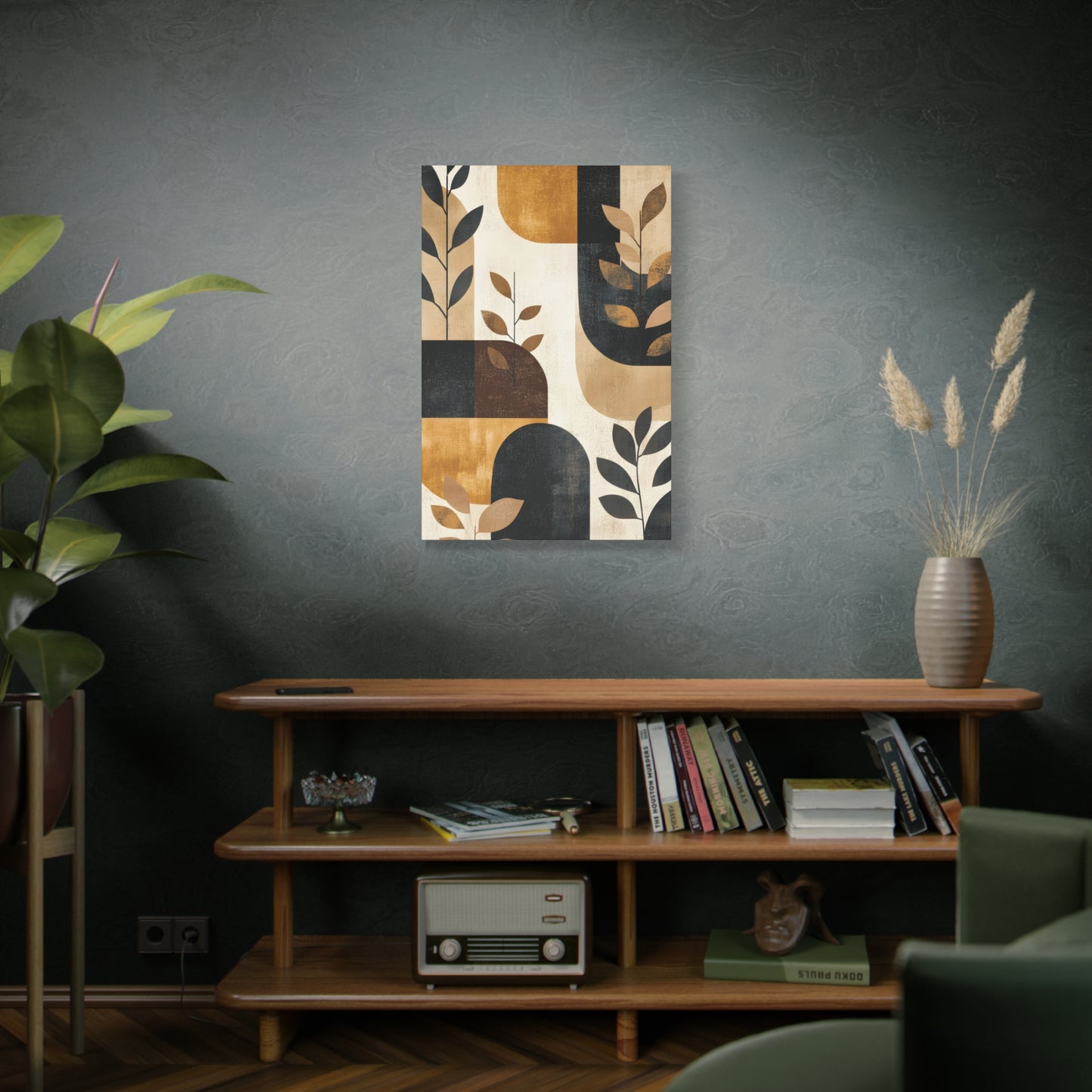 Abstract Earthtone Botanical Canvas