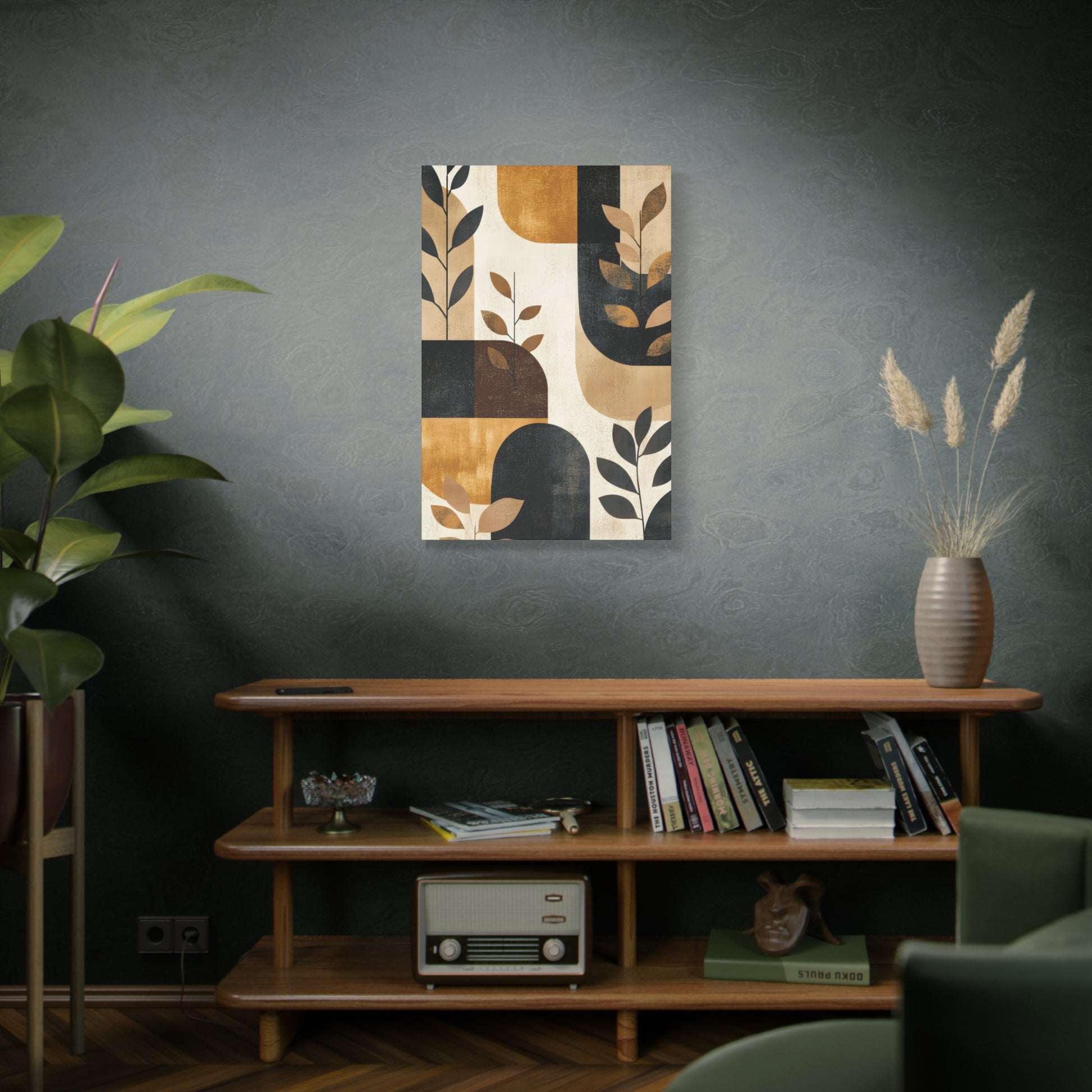 Abstract Earthtone Botanical Canvas