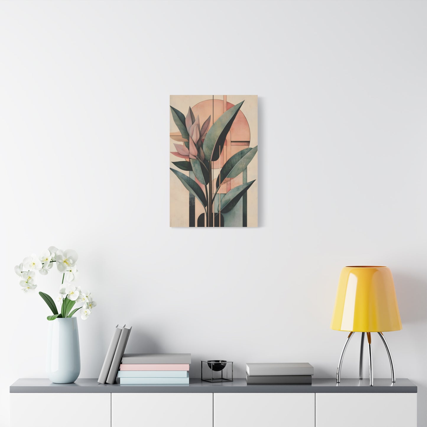 Tropical Leaves and Flowers Abstract Poster