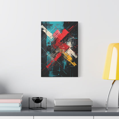 Crimson Impact — Bold Geometric Abstract Wall Art