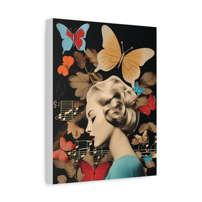 Elegant Butterfly Wall Art Canvas Print, Retro Home Decor
