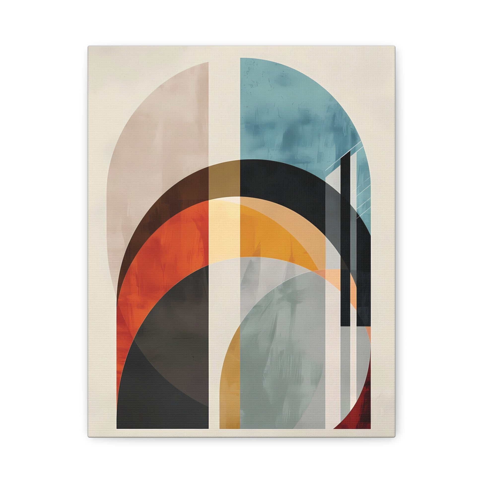 Abstract Archways Canvas Wall Art – Mid-Century Modern Stretched Print