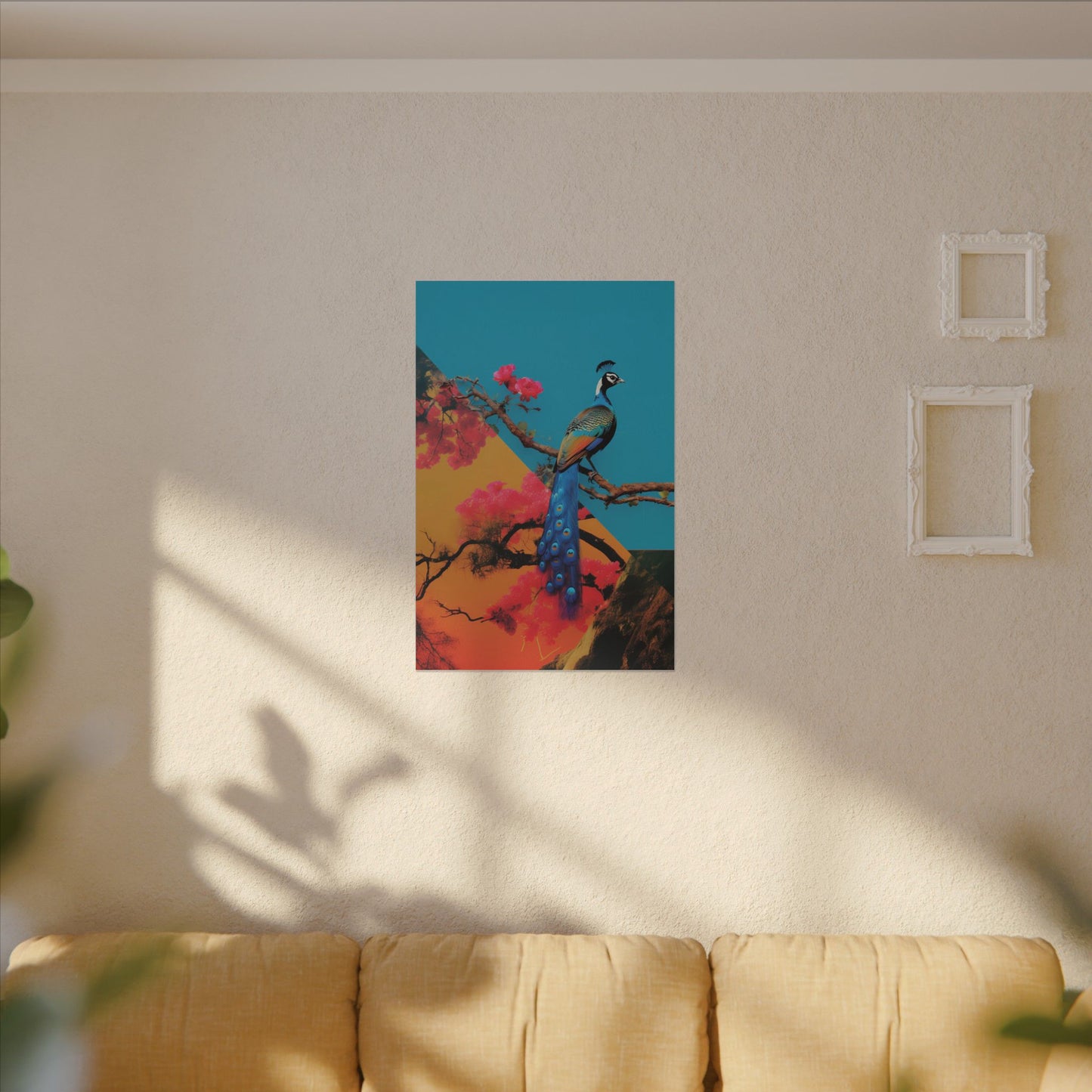 Vibrant Peacock Canvas Art Print