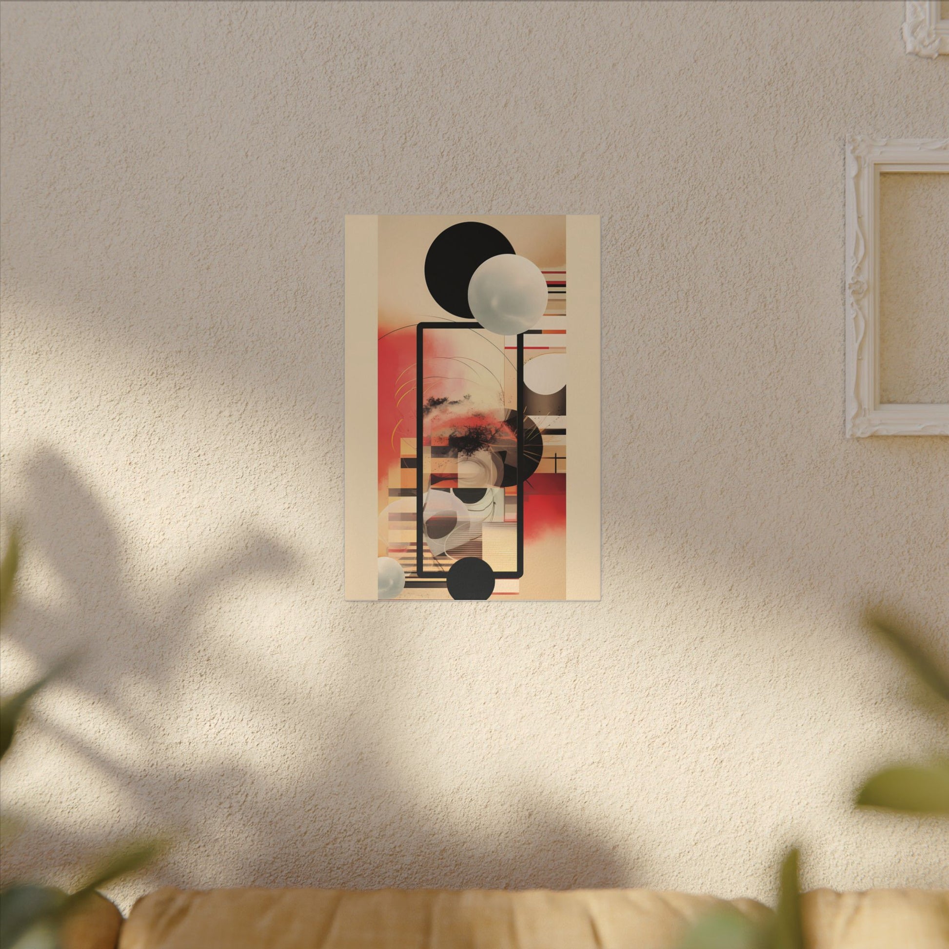 Neo-Deco Abstract Canvas Art: Retro-Futuristic Collage