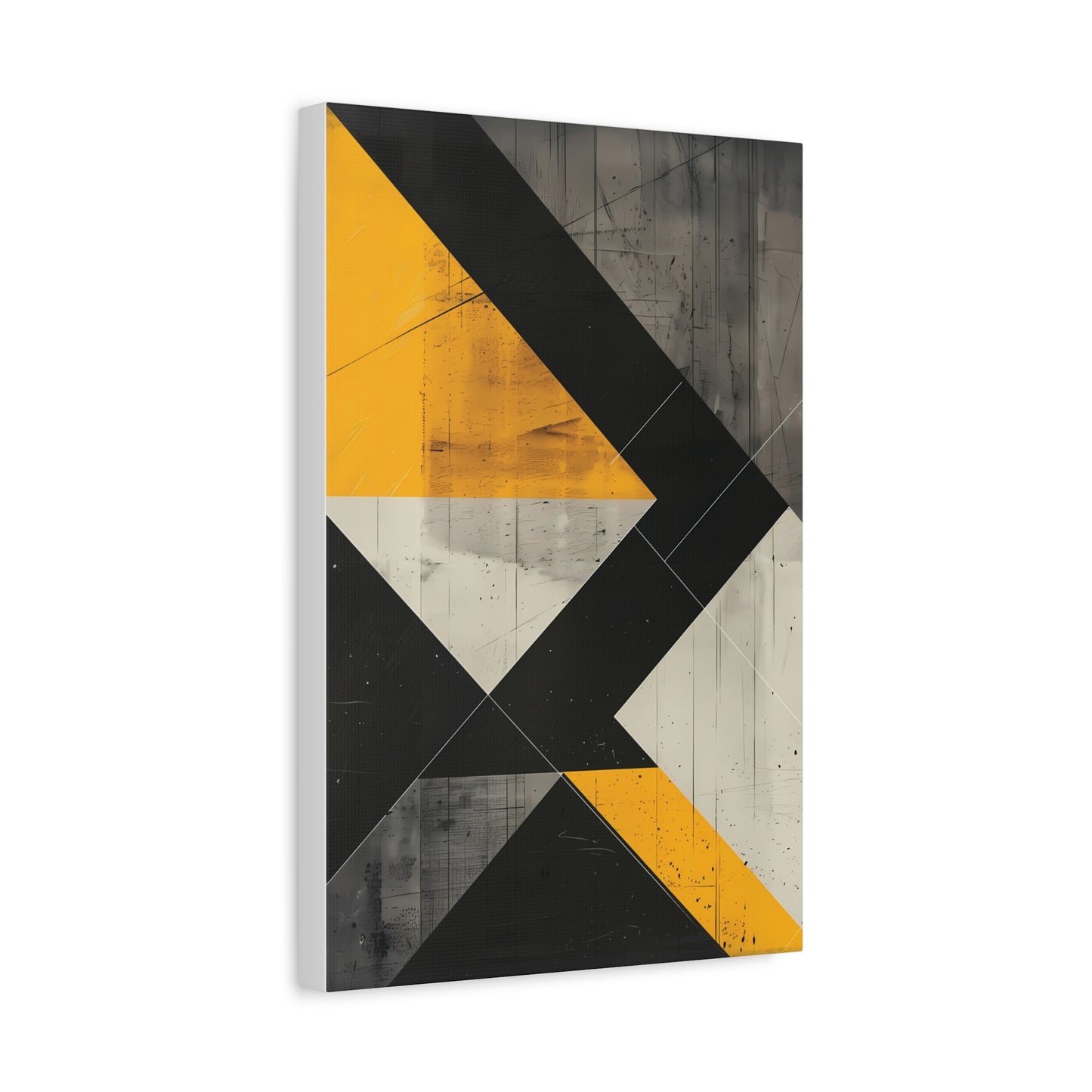 Golden Angles — Modern Yellow Geometric Abstract Wall Art